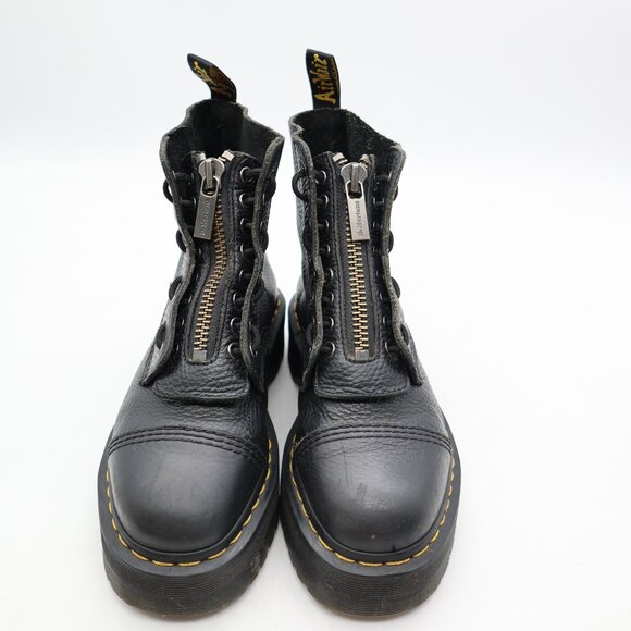 Doc Dr. Martens Sinclair Women’s Size 8 Black Leather Zip-Up Lace Platform Boots - Picture 2 of 11